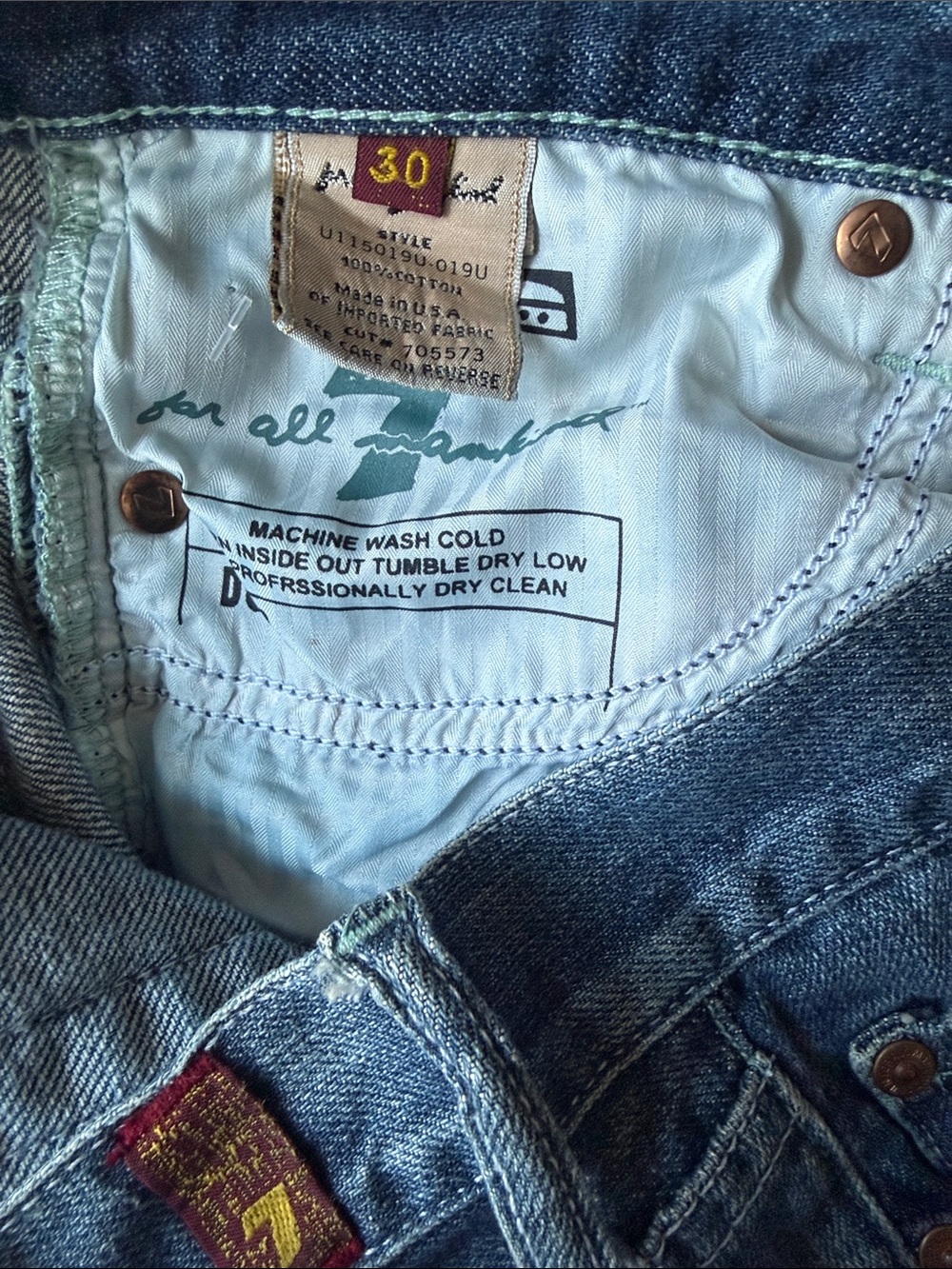 7 For All Mankind Indigo Flare Wide-Leg Jeans - Picture 4 of 5